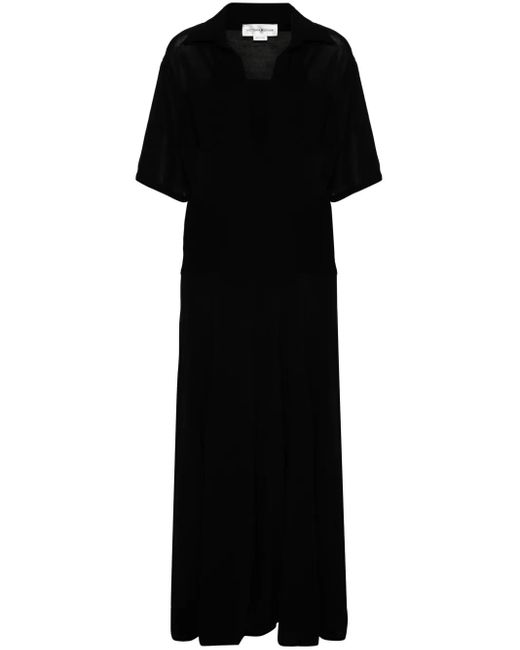 Victoria Beckham Black Panelled Knitted Maxi Dress