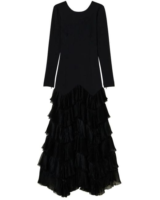 Abito Lungo Plissettato di Twinset in Black