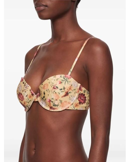 Agua Bendita Natural Floral Bikini Top