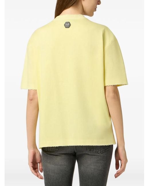 Philipp Plein Yellow Tennis Club Graphic T-Shirt