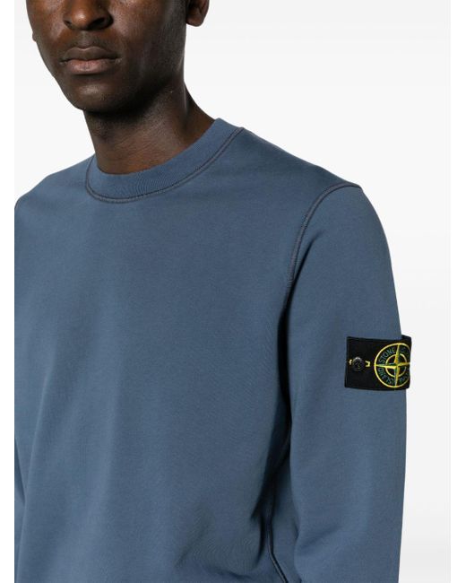 Stone Island Sweatshirt mit Kompass-Patch in Blue für Herren