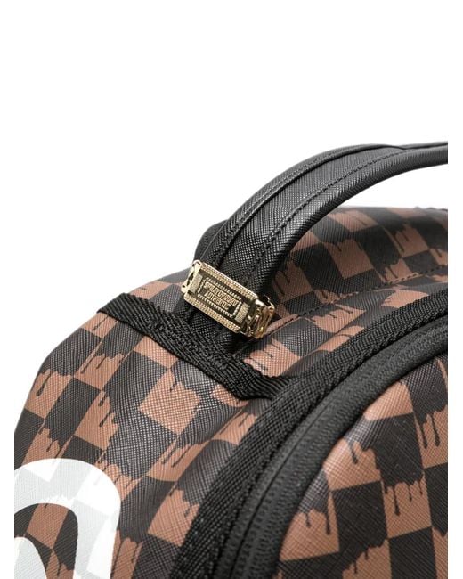 Sprayground Black Checkerboard-Print Shark Backpack for men