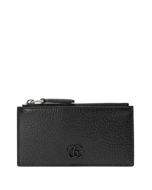 Porte-cartes en cuir à plaque logo GG Gucci pour homme en coloris Noir |  Lyst