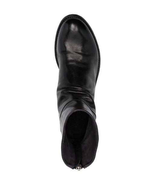 Officine Creative Black Round-toe Leather Boots
