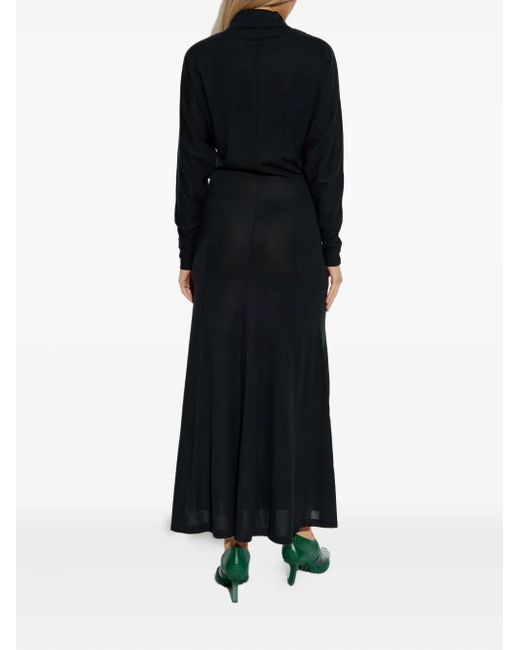 Lacoste Black Long-Sleeved Maxi Dress