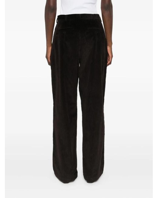Frankie Shop Black Norstrand Pleated Corduroy Trousers