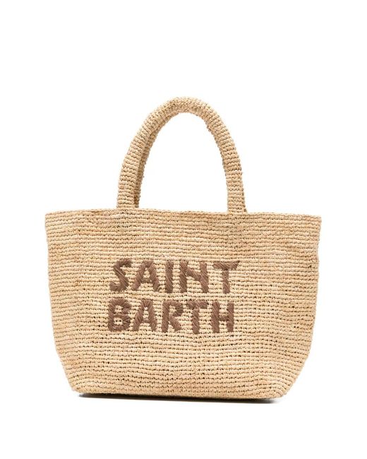 Mc2 Saint Barth Natural Logo-Embroidered Tote Bag