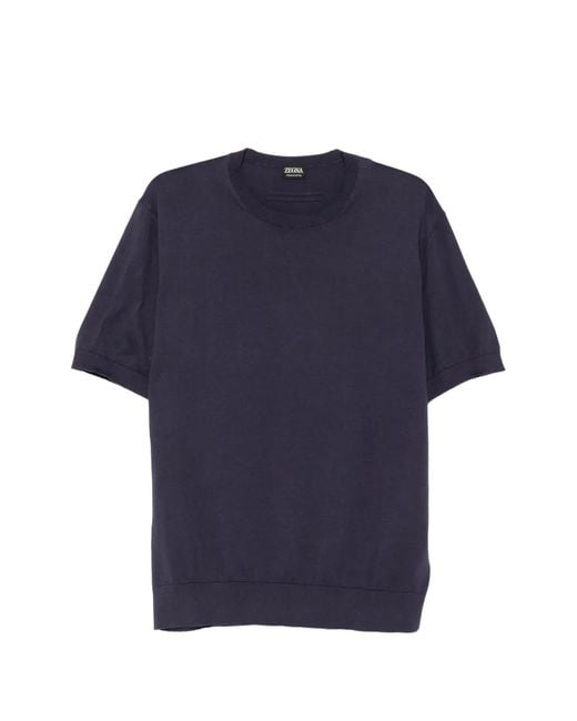 Zegna Blue Crew-Neck T-Shirt for men