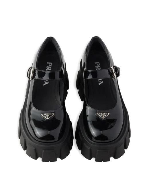 Prada レディース ブラック モノリス メリージェーン パンプス 【公式