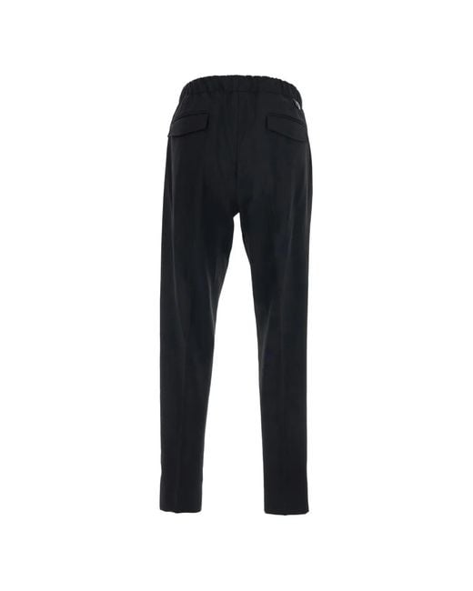 Low Brand Black Elasticated-Wasit Wool Trousers for men