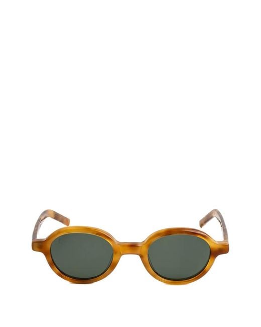 Kaleos Eyehunters Green Lemons Round-Frame Sunglasses for men