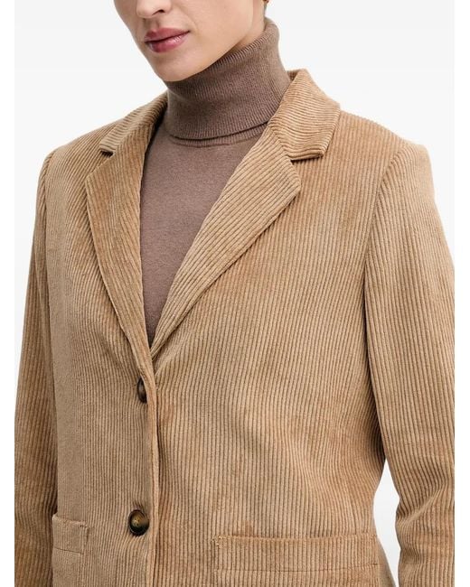 Benetton Natural Corduroy Buttoned Blazer