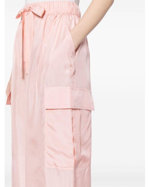 Zimmermann Pink Halliday Silk Cargo Trousers