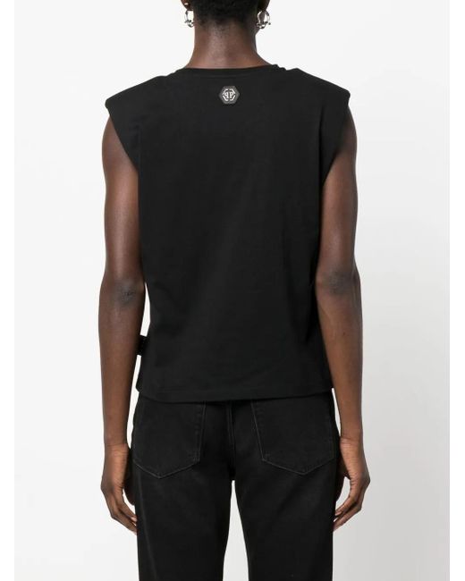 T-Shirt À Logo Orné De Cristal Philipp Plein en coloris Black