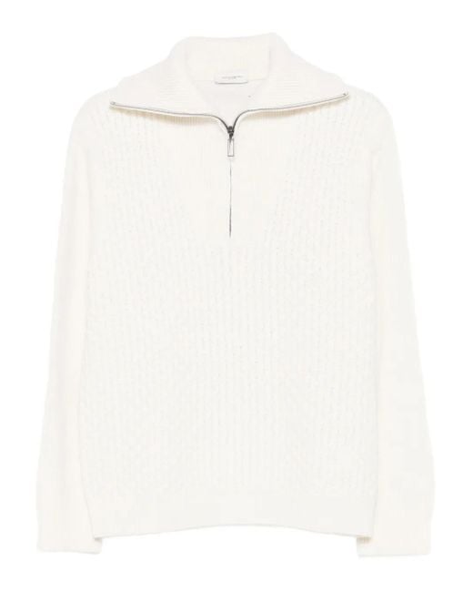 Paolo Pecora White Cable-Knit Jumper for men