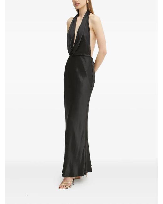 Bardot Blue Cowl-Neck Backless Maxi Dress