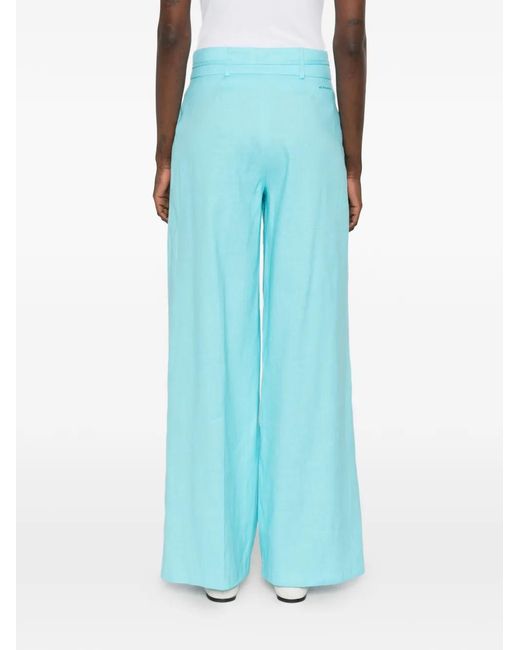 ERMANNO FIRENZE Blue Pantalon À Effet Tissé