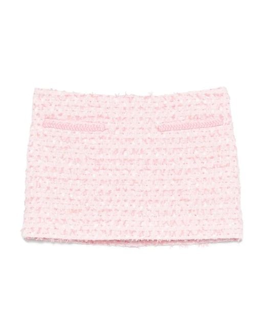 ROWEN ROSE Pink Tweed Mini Skirt