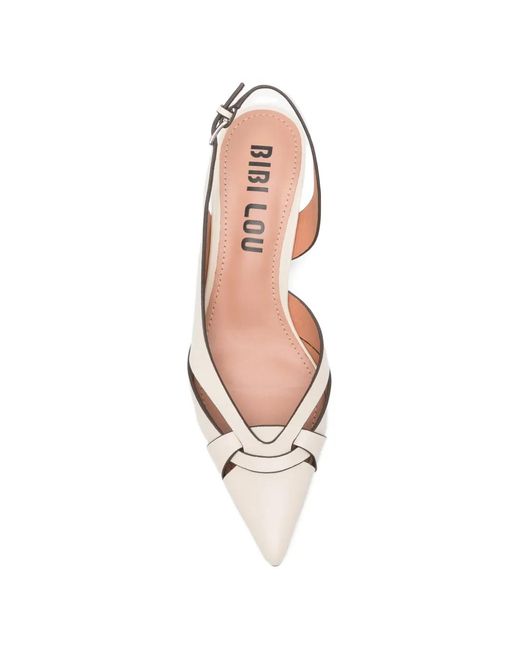 Bibi Lou Natural Crossover-Strap Slingback Sandals