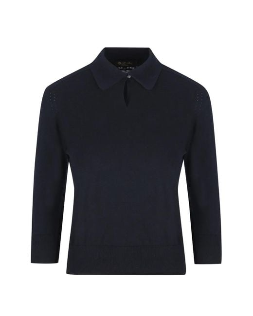 Loro Piana Blue Neo Piuma Polo Shirt