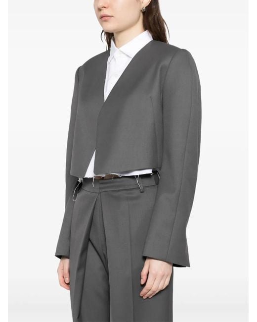 Low Classic Gray Collarless Jacket