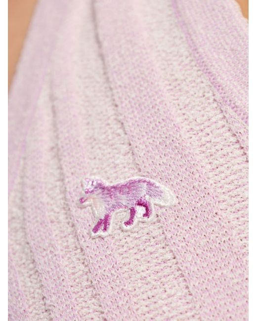 Maison Kitsuné Pink Baby Fox Ribbed-knit Top