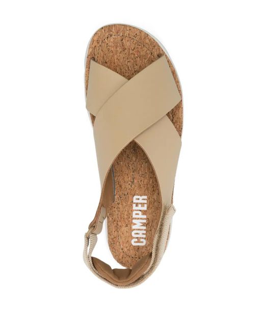 Camper Natural Oruga Flat Sandals