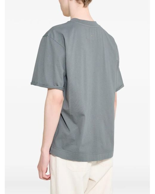 Margaret Howell Blue Overdye Stripe T-Shirt for men