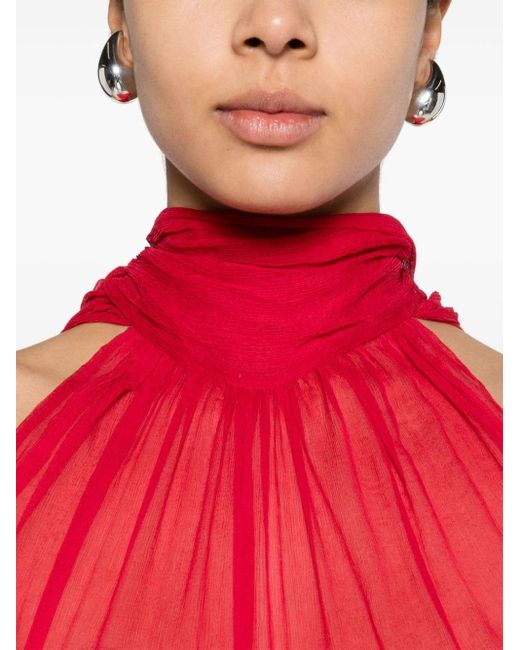 Blusa semitranslúcida de seda Atu Body Couture de color Red