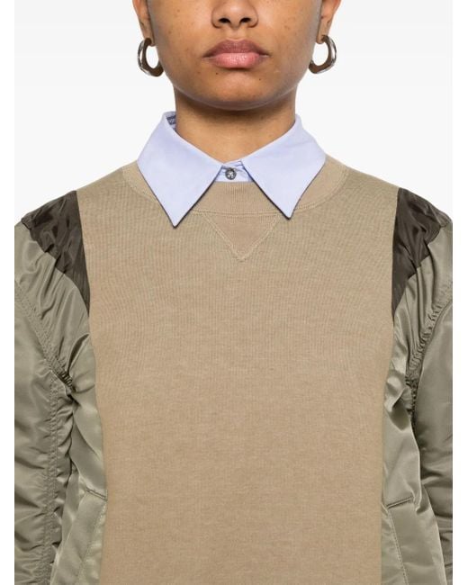 Sacai パネル スウェットシャツ Natural