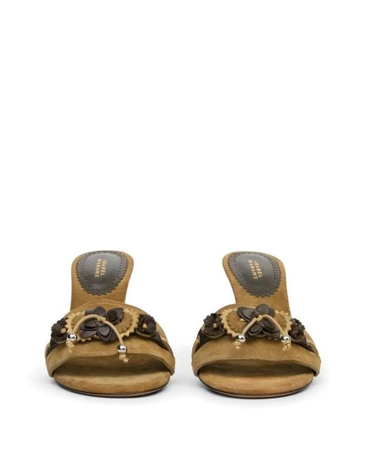 Isabel Marant Brown Anee Decorated-Strap Suede Mules