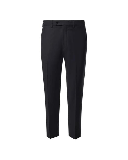 Michael Coal Blue Pressed-Crease Tailored Trousers for men