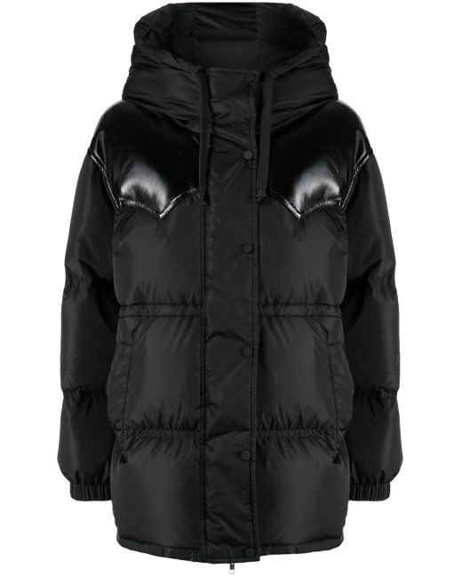 Stand Studio Black Matterhorn Panelled Padded Coat