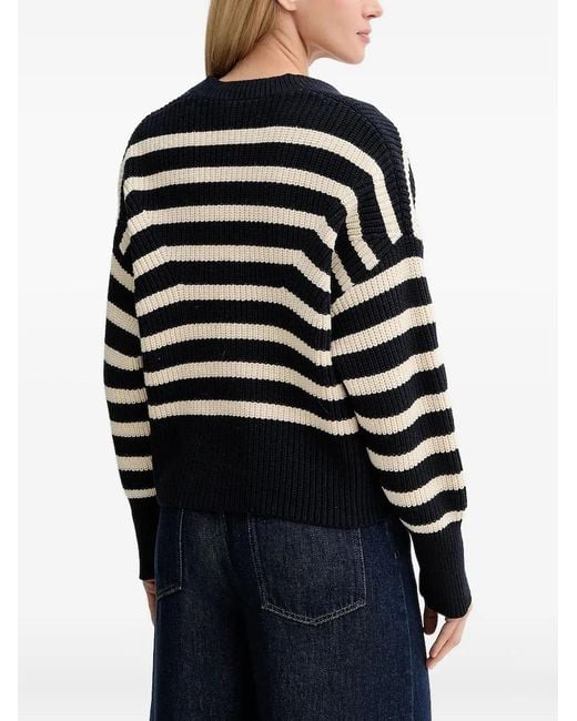 Munthe Blue Tupper Striped Button-Down Cardigan