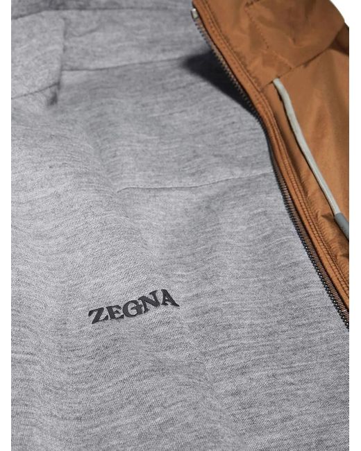 Zegna Brown Nylon Reversible Vest for men