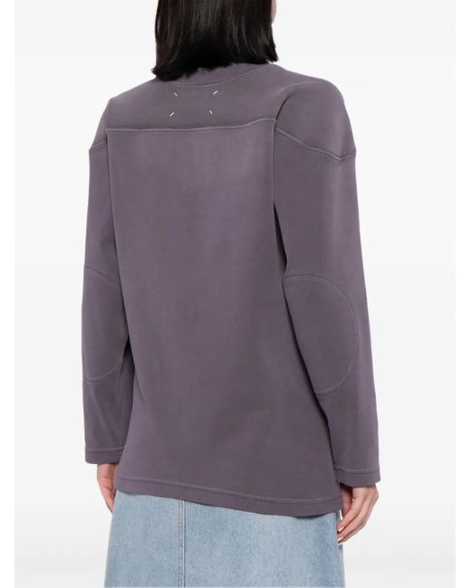 Maison Margiela Purple Numbers Logo Cotton T-Shirt