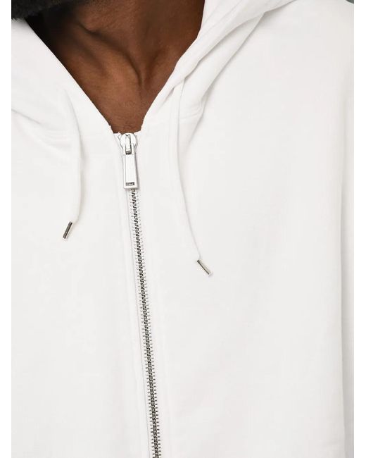 DSquared² White Full-Zip Drawstring Hoodie for men
