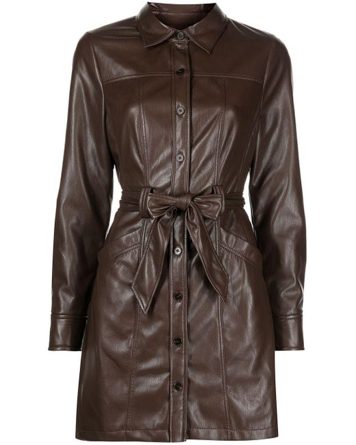 Jonathan Simkhai Brown Karlee Faux-leather Mini Dress