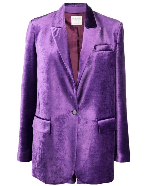 Forte Forte Purple Single-breasted Velvet Blazer