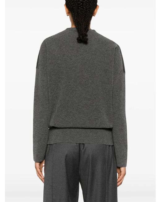 Fabiana Filippi Black Ribbed Wool And Silk Sweater