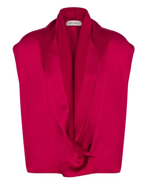 Alberta Ferretti Red Klassische Satinbluse