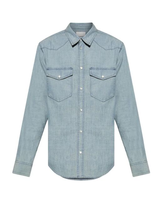 メンズ Isabel Marant ダブルポケット シャツ Blue