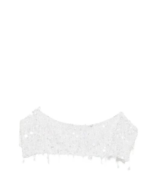 Asta Resort White Yasmin Bead-Embellished Bralette