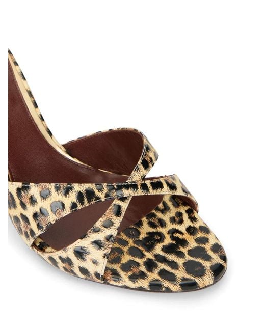 Roberto Cavalli Metallic Leopard-Print Sandals