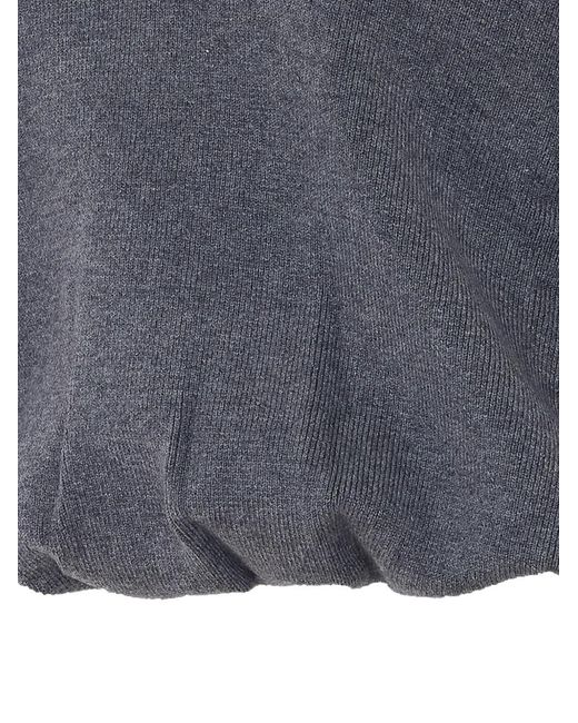 ELEH Blue Layered-Effect Cropped Sweater