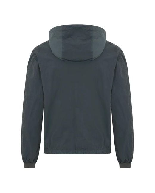 Moorer Blue Hooded Zip Jacket for men