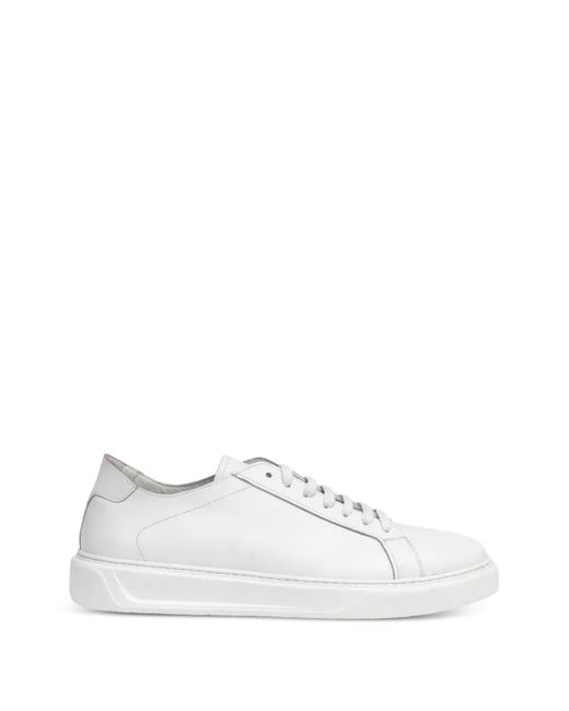 Franzese Collection White Hand-Stitched Leather Sneakers for men
