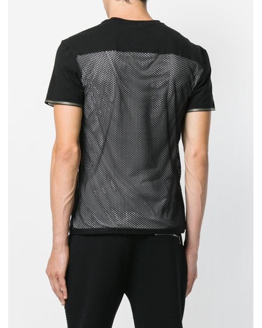 Versace Mesh Panel T-shirt in Black for Men | Lyst