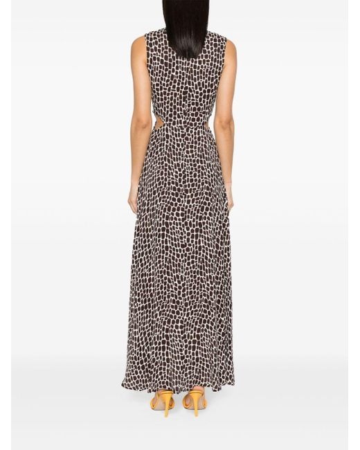 MSGM Brown Kleid mit Giraffen-Print