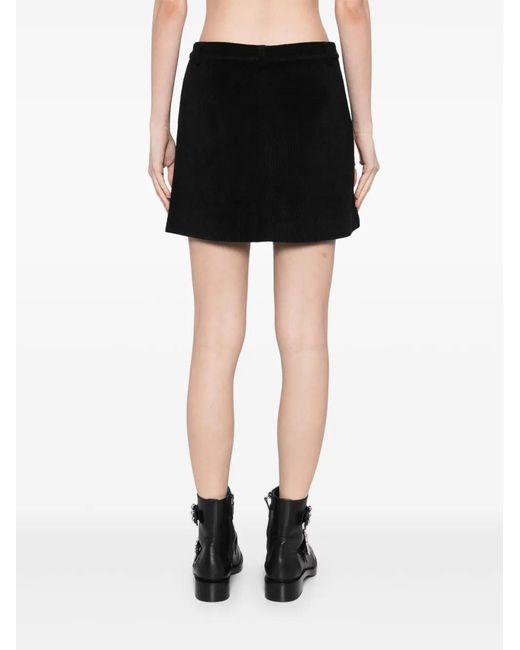 B+ AB Black Corduroy Mini Skirt